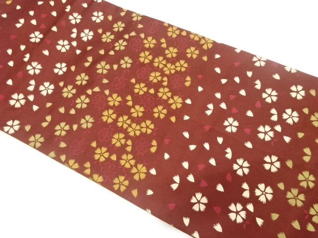 JAPANESE KIMONO / NADESHIKO PATTERN WOVEN FUKURO OBI (FULL-LENGTH)